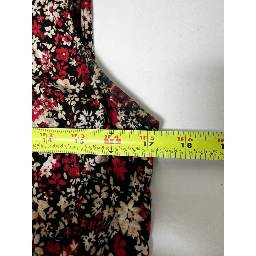 Ease Sport Womens Ditsy Floral Maxi Dress Black Red Sleeveless Rayon Size 10 - Picture 5 of 7